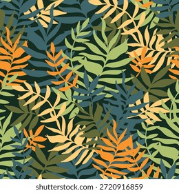 Hojas de otoño Patrón decorativo sin fisuras. Repitiendo antecedentes. Estampado de Fondo de pantalla labrable.