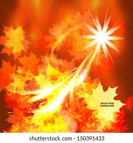 Fondo de diseño de hojas de otoño.