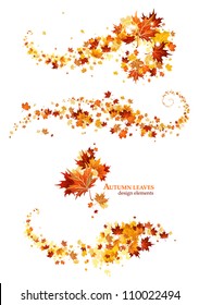 Autumn leaves design elements