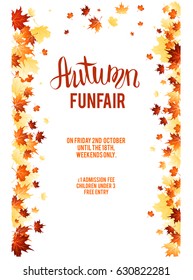 Autumn leaves design elements. Maple fall leaves design for poster or card.