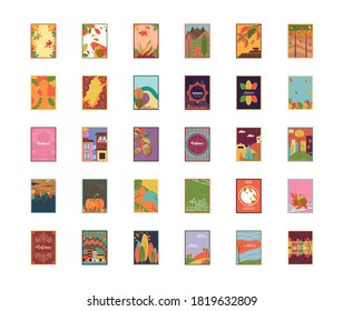 Autumn leaves design, season nature ornament garden decoration and botany theme Vector illustration