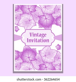 Autumn leaves of different colors. Template cards and invitations.