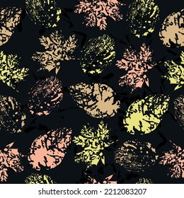 autumn leaves. digital hand drawn picture with watercolour texture. seamless pattern, colorful background.