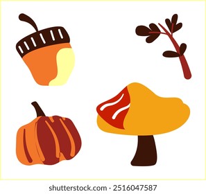 autumn leaves elements for decoration and wallpaper 