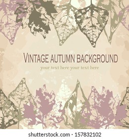 Autumn leaves endless horizontal border