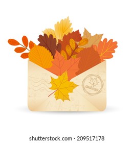 autumn leaves envelope 