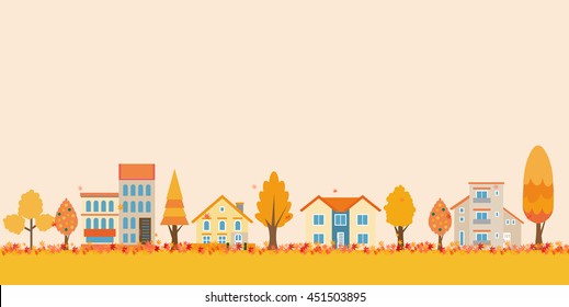 Autumn leaves fall family background
