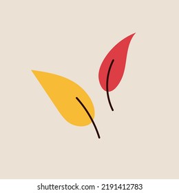 Autumn leaves or fall foliage icons. Vector maple, oak or birch and rowan tree leaf. Falling poplar, beech or elm and aspen autumn leaves for seasonal holiday greeting card design