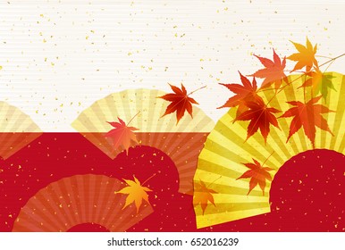 Autumn leaves fall Japanese paper background