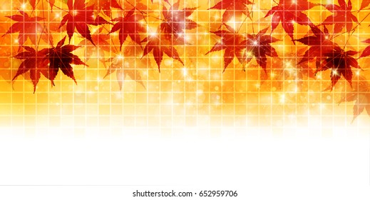 Autumn leaves fall Japanese paper background