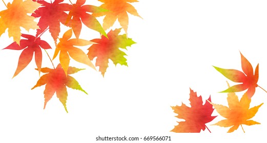 Autumn leaves fall Japanese paper background