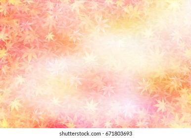 Autumn leaves fall Japanese paper background