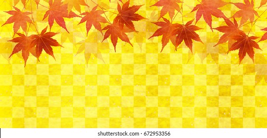 Autumn leaves fall Japanese paper background