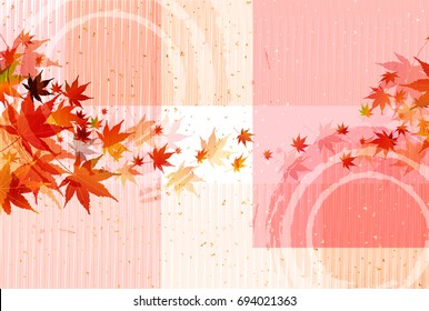 Autumn leaves fall Japanese paper background