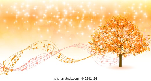 Autumn leaves fall note background