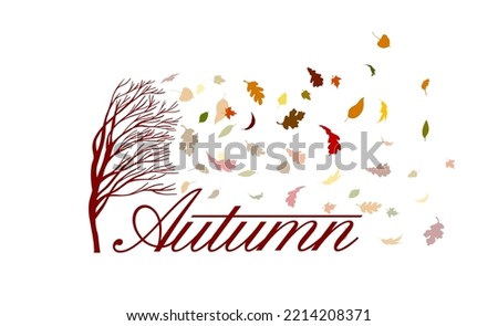 Autumn. Leaves fall off the tree. Sale Background Decorated with leaves for Sale Banner. Vector illustration