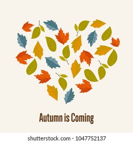 Autumn leaves fall on background vector illustration.