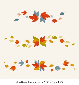 Autumn leaves fall on background vector illustration.