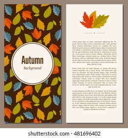 Autumn leaves fall on banner vector illustration.