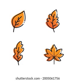 Autumn leaves fall simple vector