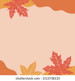 autumn leaves fall square border vector illustration design good for seasonal social media posts and invitations