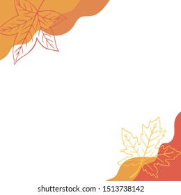 autumn leaves fall square border vector illustration design good for seasonal social media posts and invitations