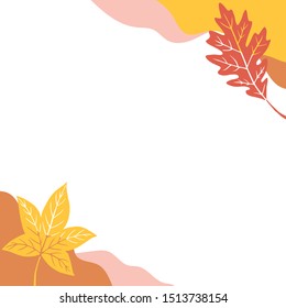 autumn leaves fall square border vector illustration design good for seasonal social media posts and invitations