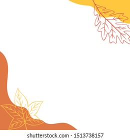 autumn leaves fall square border vector illustration design good for seasonal social media posts and invitations
