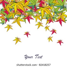 Autumn leaves falling
