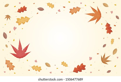 Autumn leaves falling with copy space vector illustration