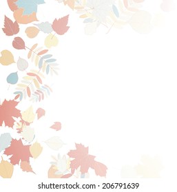 Autumn leaves falling and spinning on white. EPS10