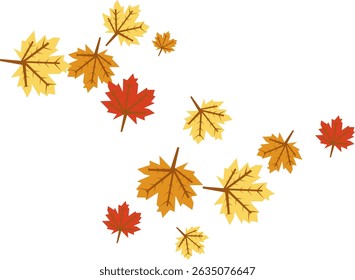 Autumn Leaves Falling Vector Illustration