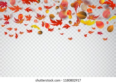 Autumn leaves falling. Vector stock.