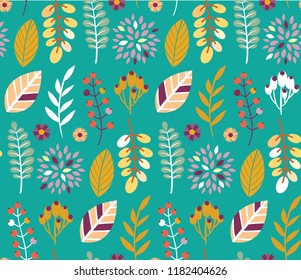 Autumn leaves floral template - pattern background