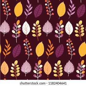 Autumn leaves floral template - pattern background