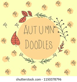 autumn leaves and flowers vector