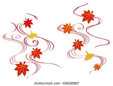 Autumn leaves fluttering