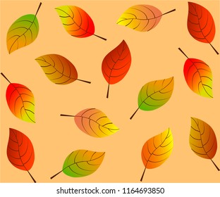 autumn leaves foliage nature vector background yellow orange green wallpaper concept for web and print
