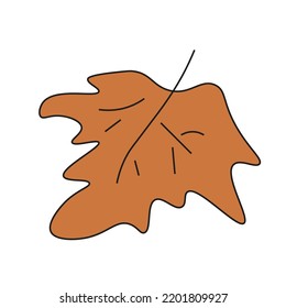 Autumn leaves forest vector illustration foliage doodle style