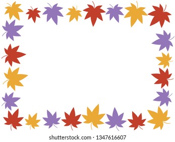 Autumn leaves frame