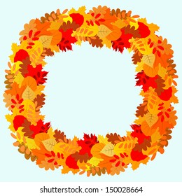 Autumn leaves frame