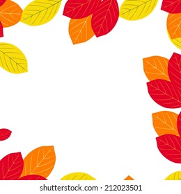 Autumn leaves frame