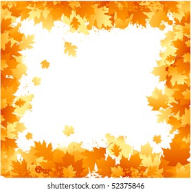 Autumn leaves frame