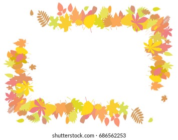 Autumn leaves frame.