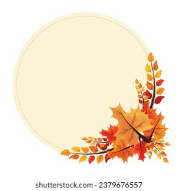 autumn leaves frame around decoration board vector illustration design