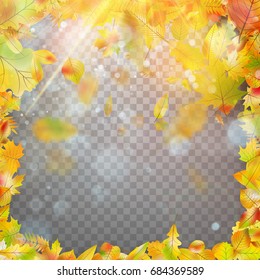 Autumn leaves frame and bokeh with space for text. And also includes EPS 10 vector