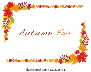 Autumn leaves frame and characters