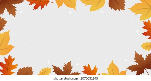 autumn leaves frame with copy space for text.