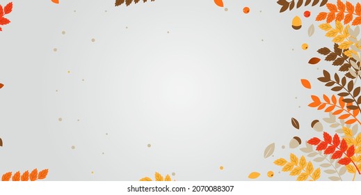 autumn leaves frame with copy space for text.