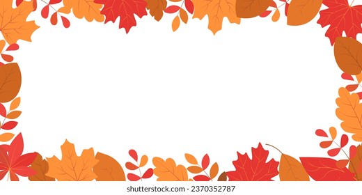 Autumn leaves frame with copy space for text